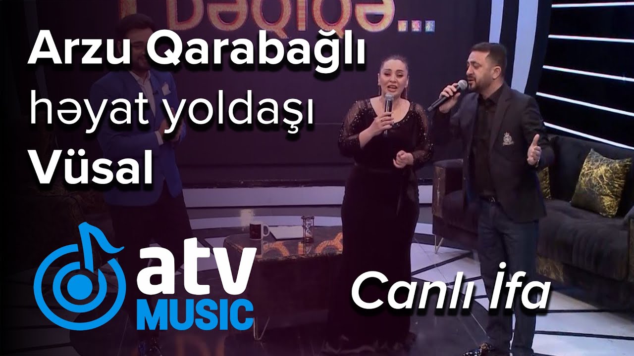 Arzu Qarabağlı həyat yoldaşı Vüsal ilə ilk dəfə CANLI İFA - (1 Dəqiqə) Mp3 Yüklə